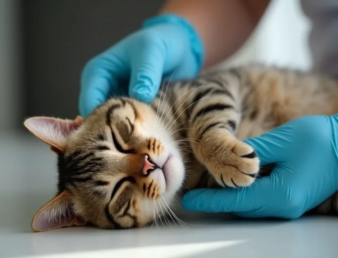 Specialist carefully handling a deceased cat with dignity in Newcomb